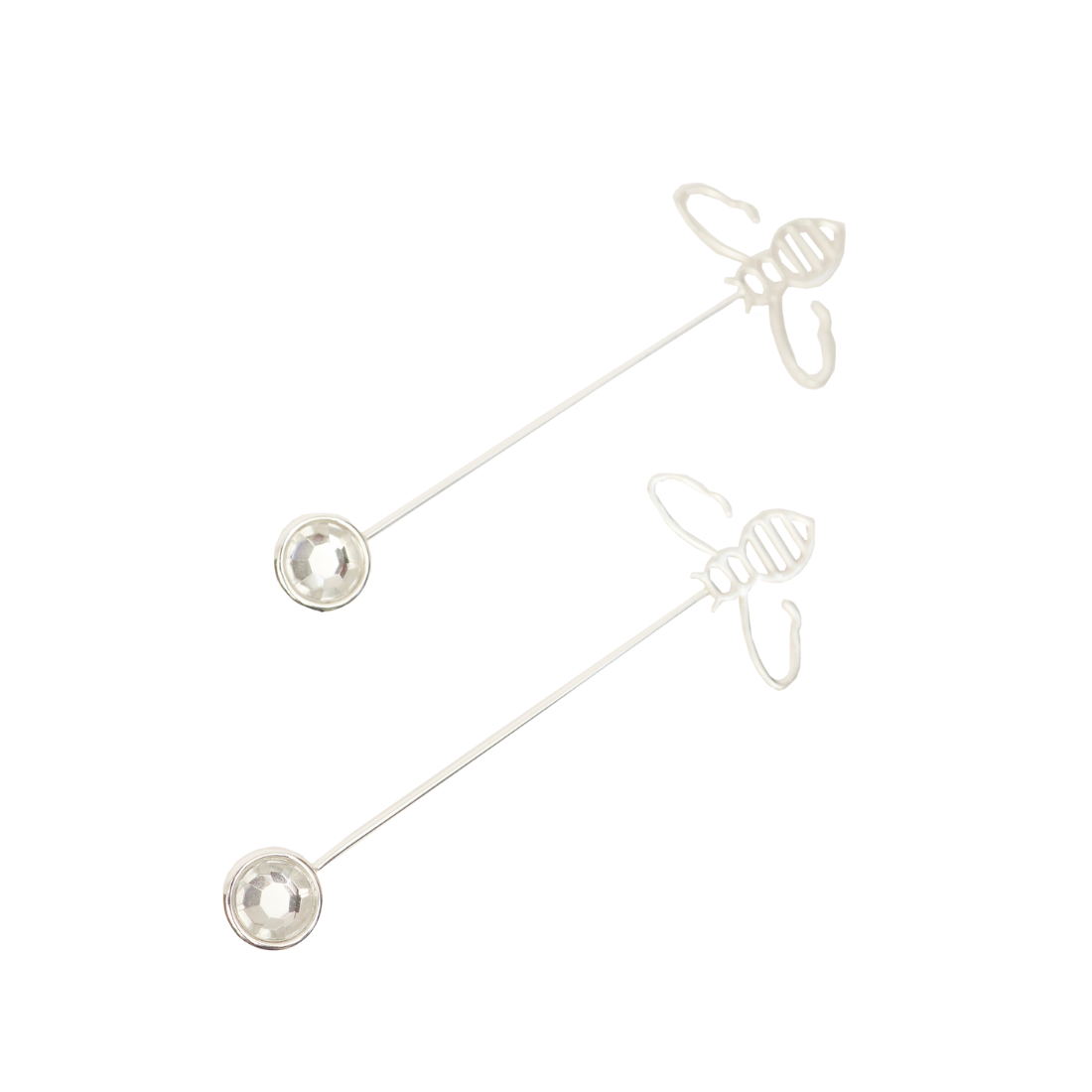 Boucles d'oreilles pendantes abeille (argent)