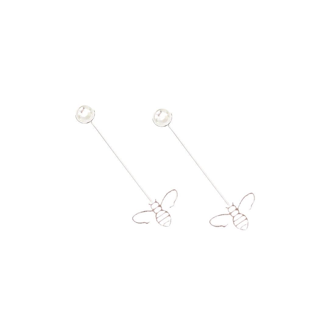 Boucles d'oreilles pendantes abeille (argent)