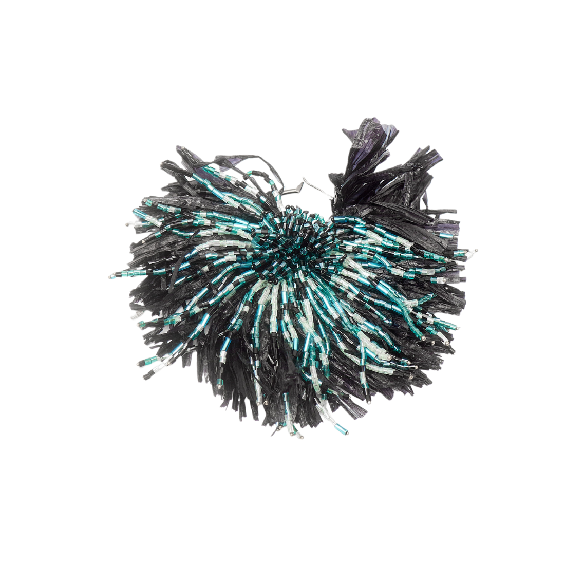 SOLARA RAFFIA EARRINGS (BLUE/BLACK)