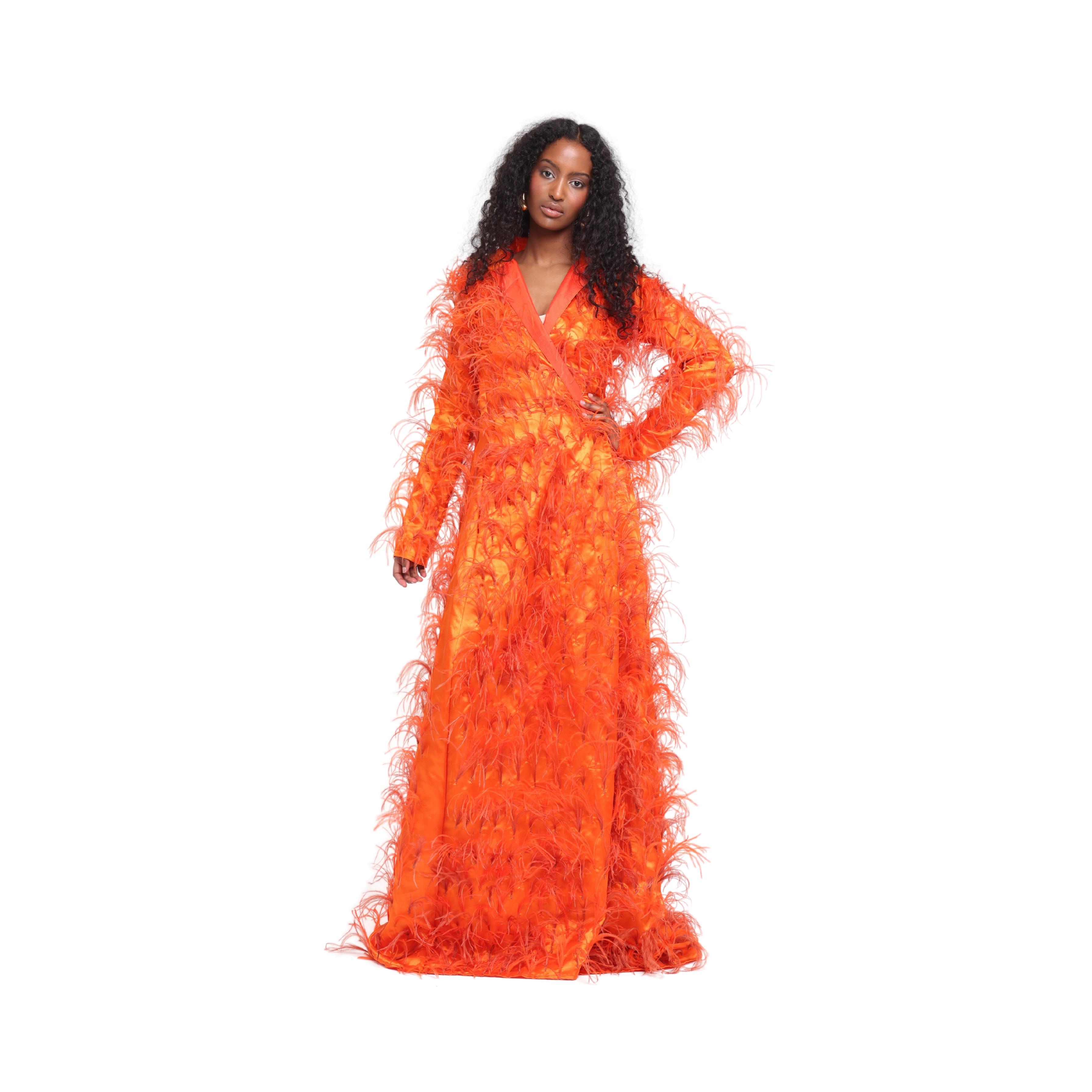 Chemise longue à plumes Draie