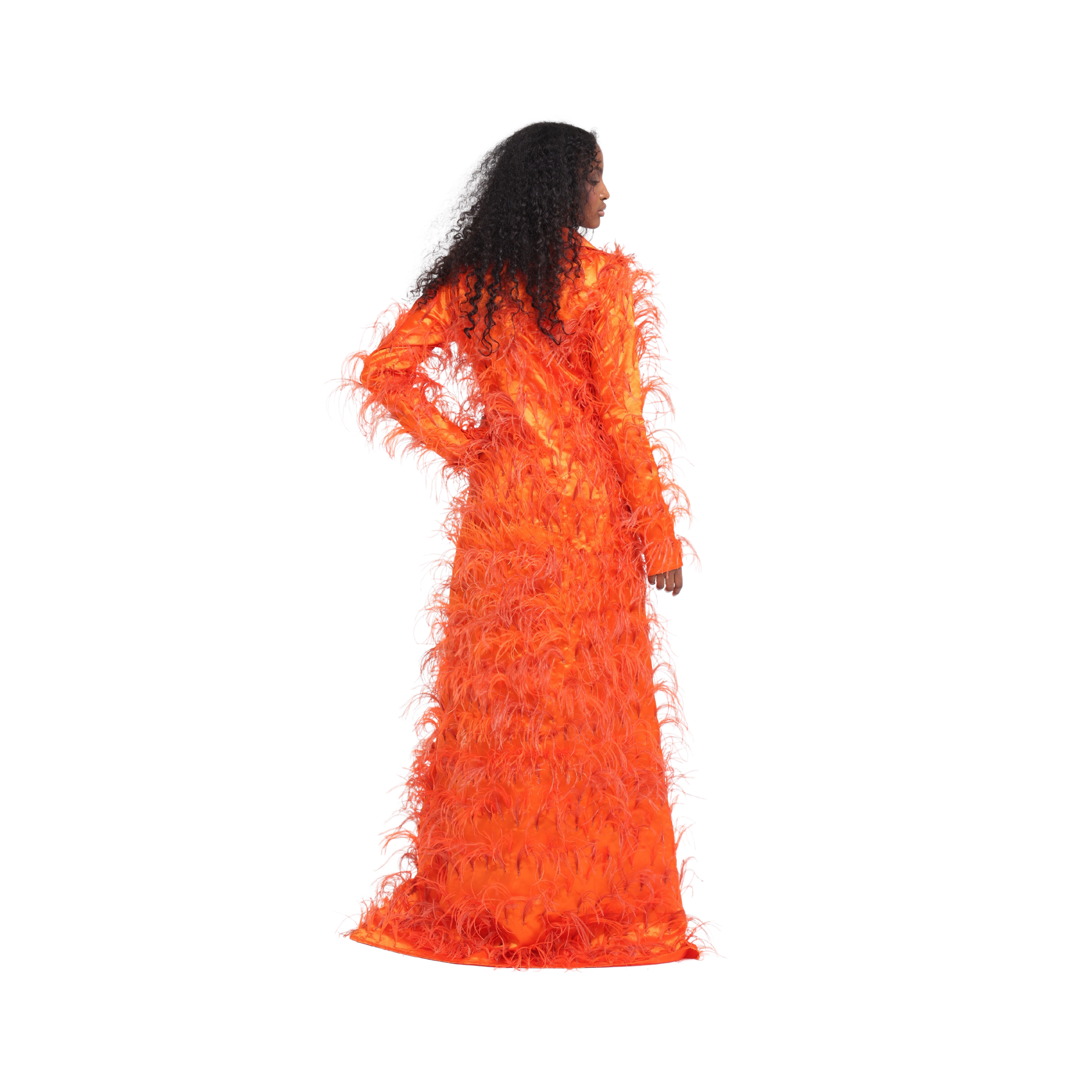 Chemise longue à plumes Draie