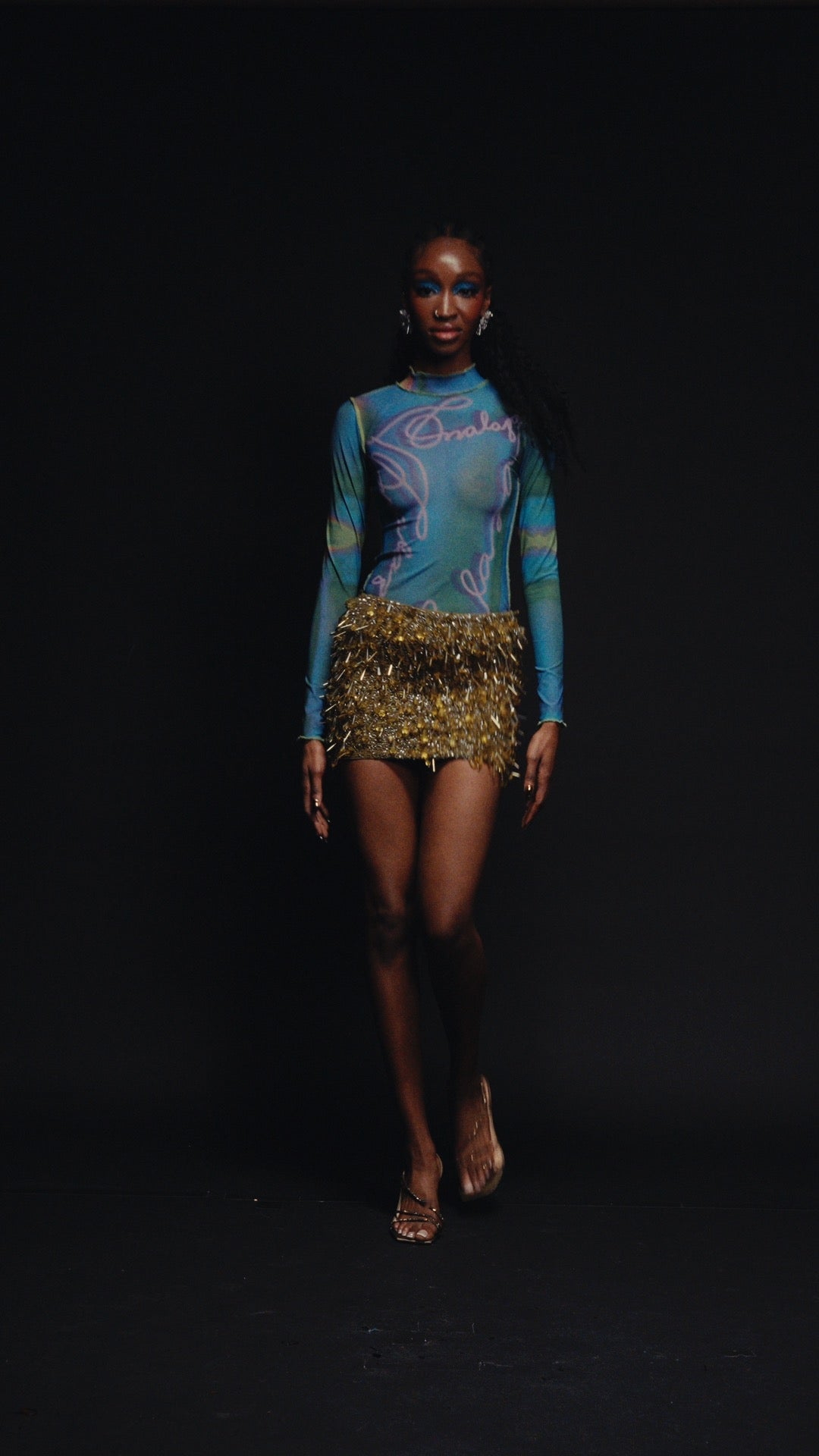 Onalaja Script Top (Blue Green)