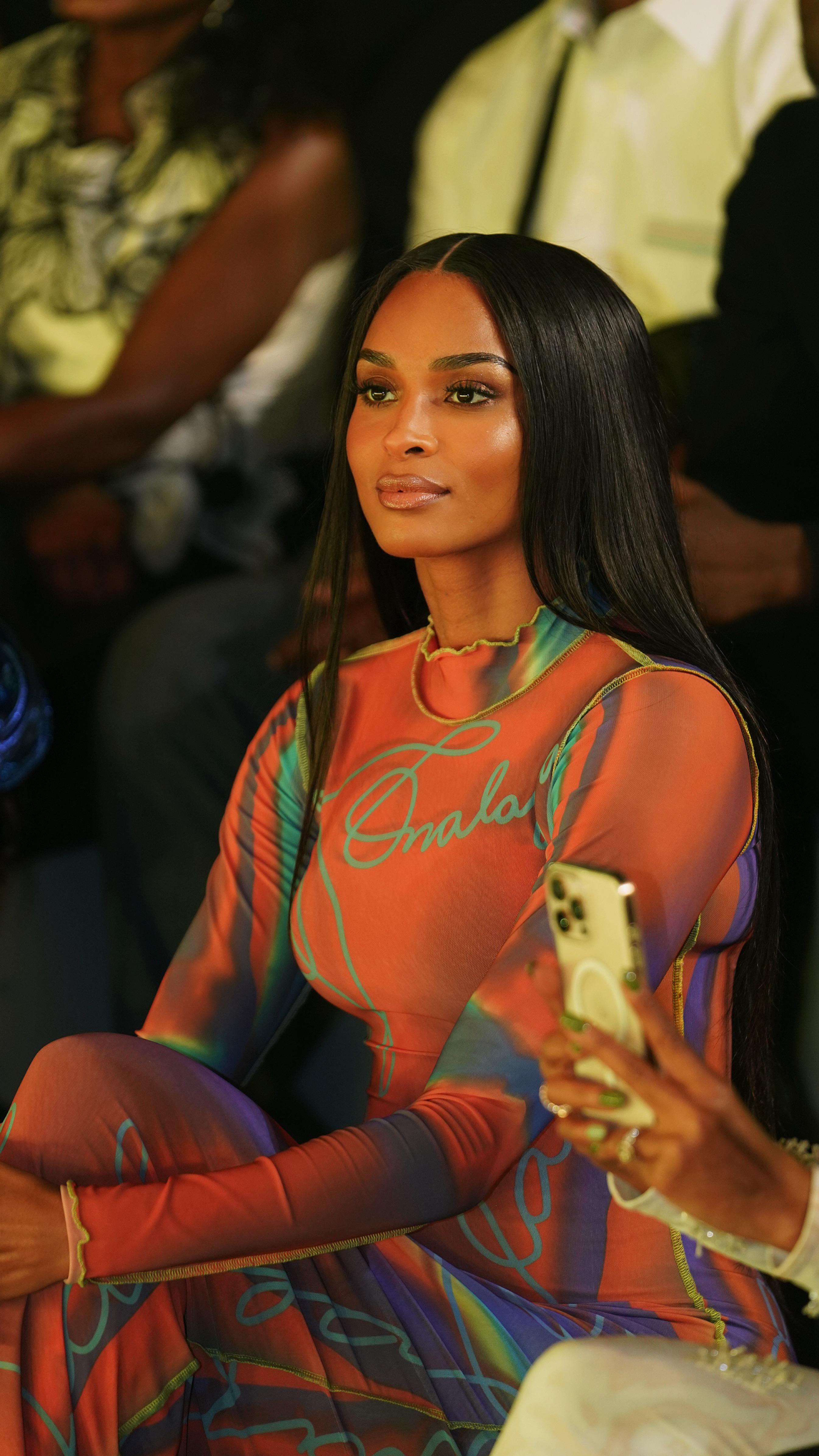 Onalaja Script Dress (Red Blue)