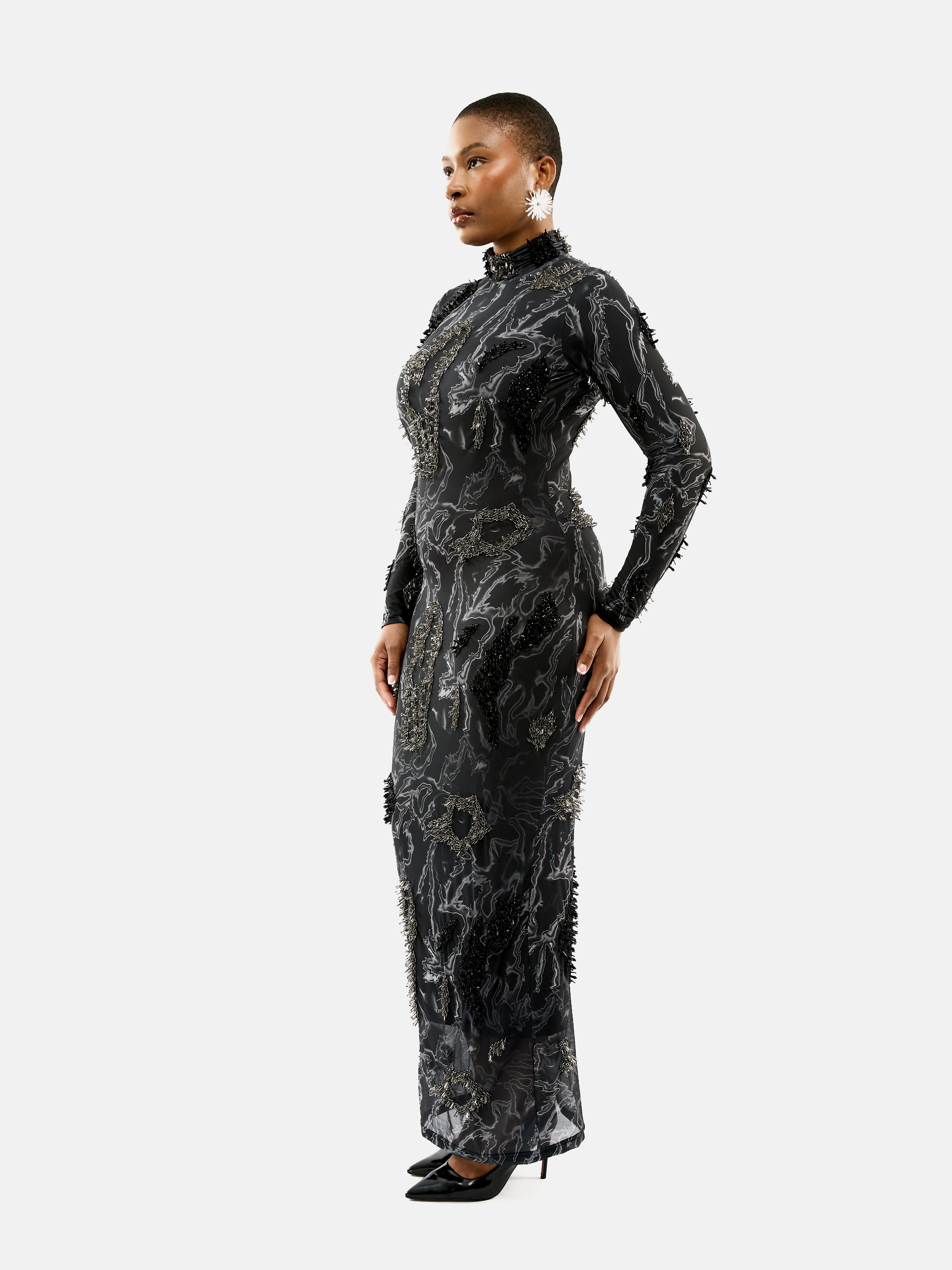 ZUSI DRESS (BLACK STORM)