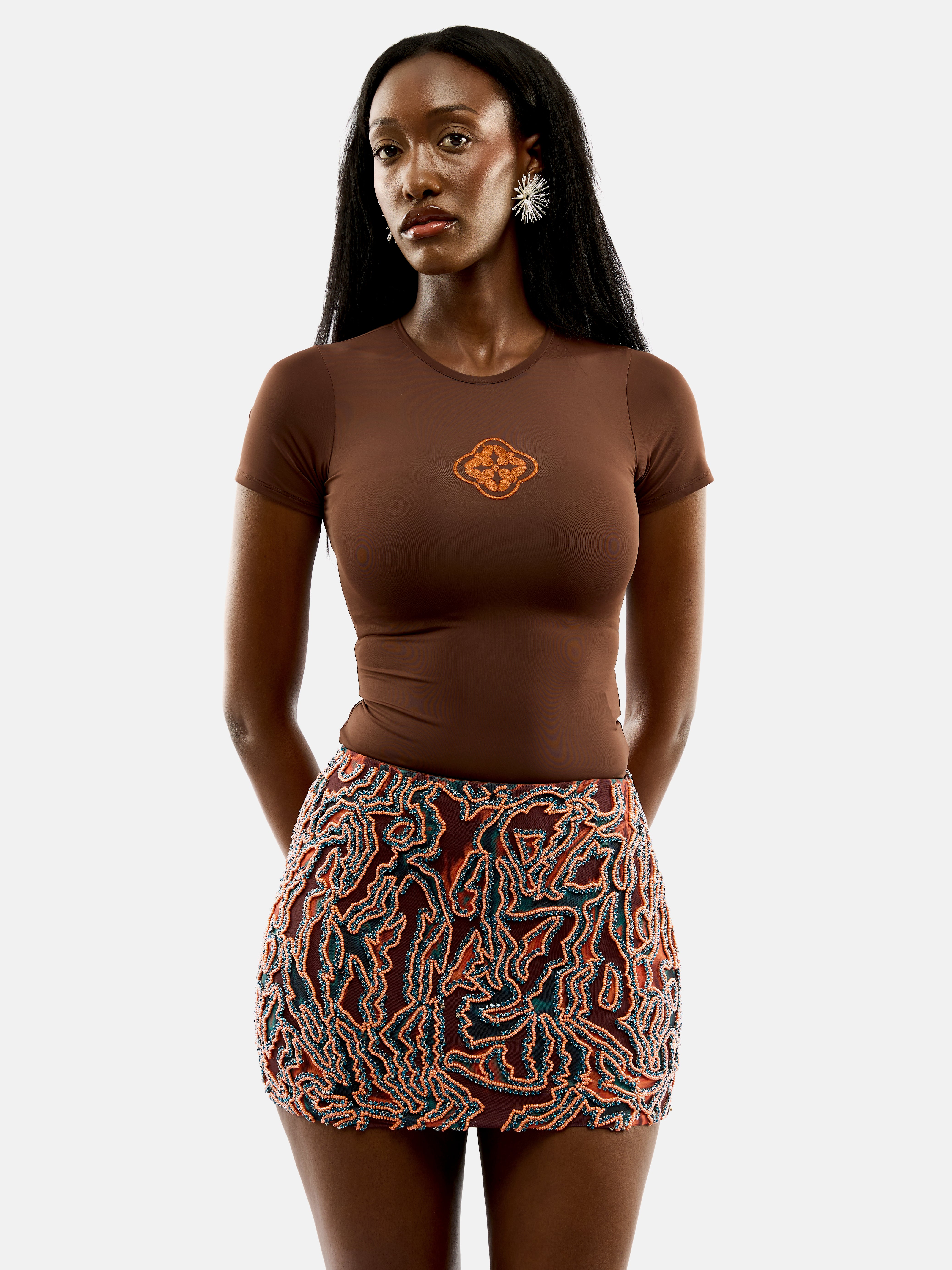 Zuwa Kara Skirt (Blue/Orange)