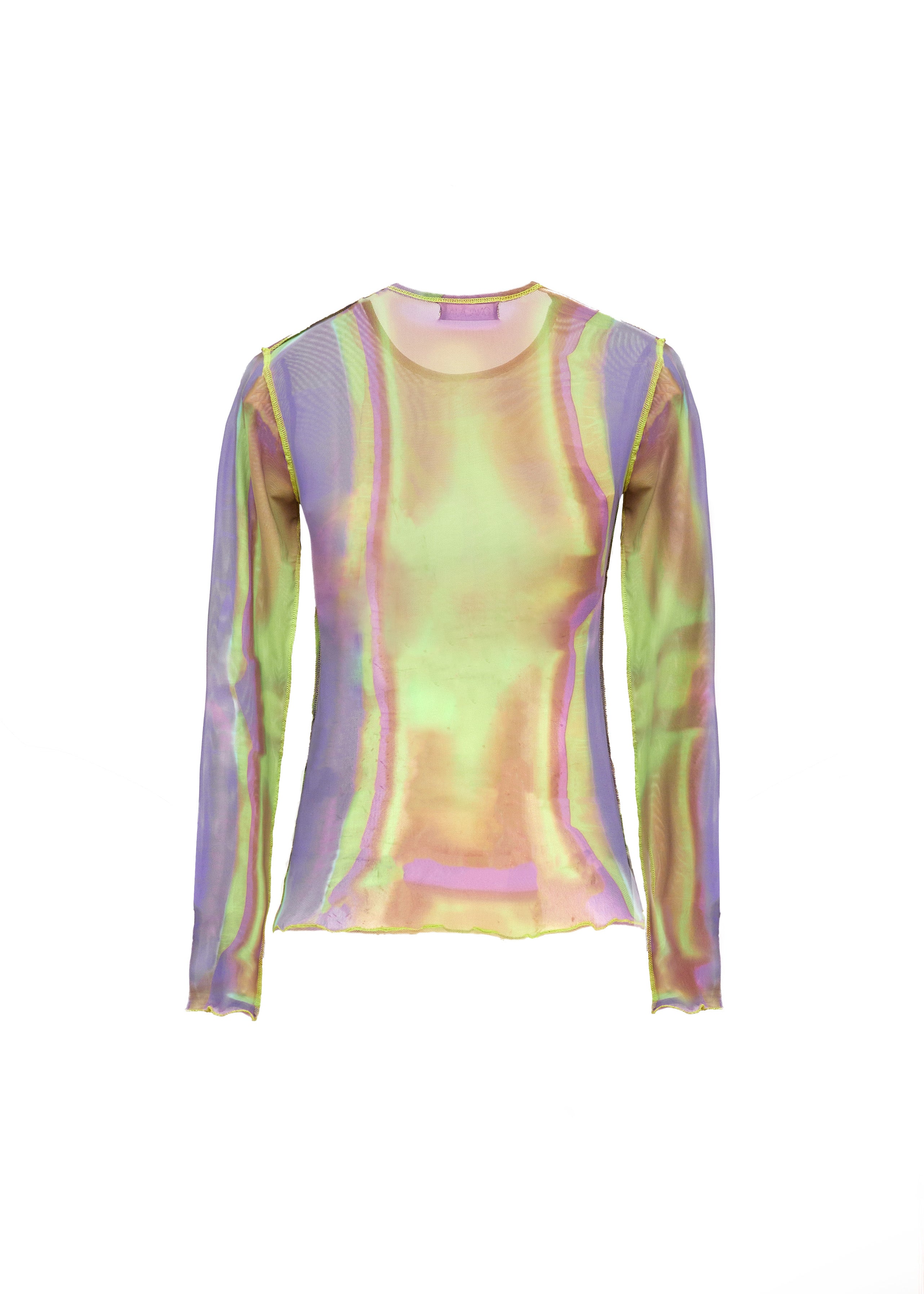 Onalaja Script Embroidered Top (Green Purple)