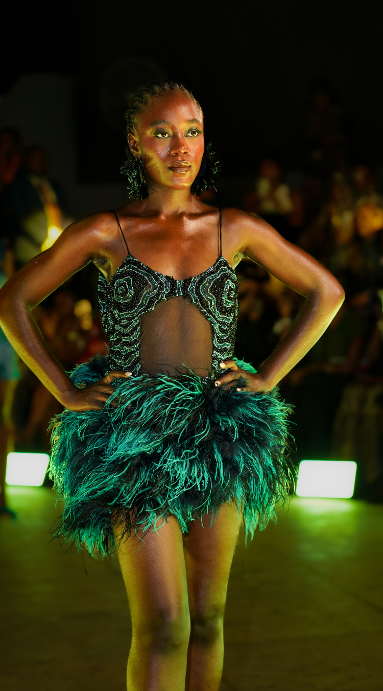 NIA FEATHER MINI DRESS