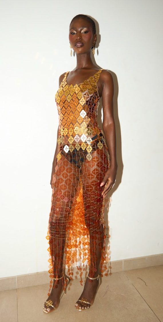 ONALAJA SEQUIN EMBLEM SLIP TOP