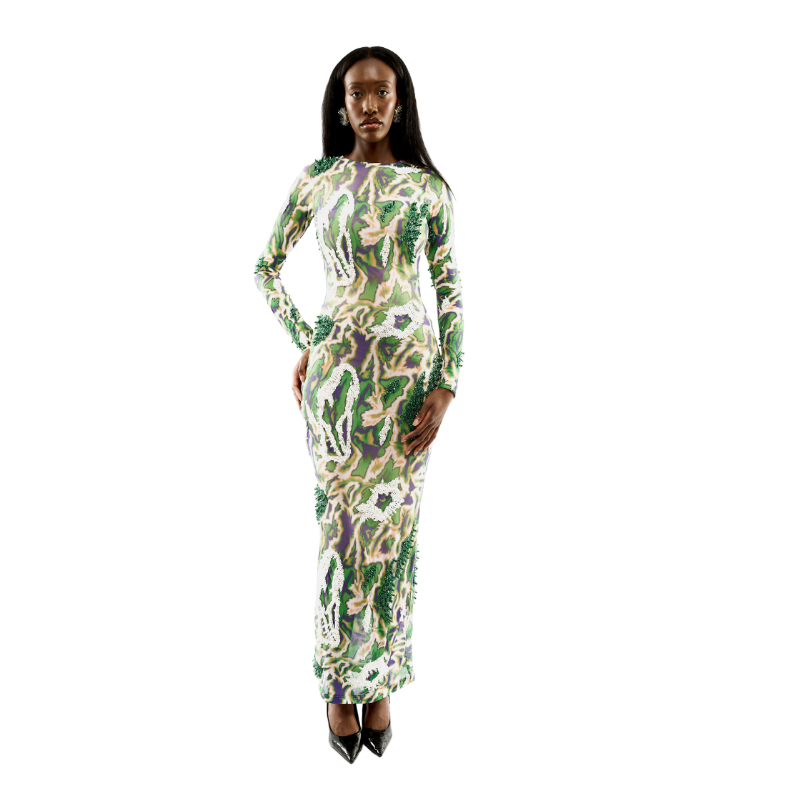 ZUSI DRESS (GREEN FUZZ)