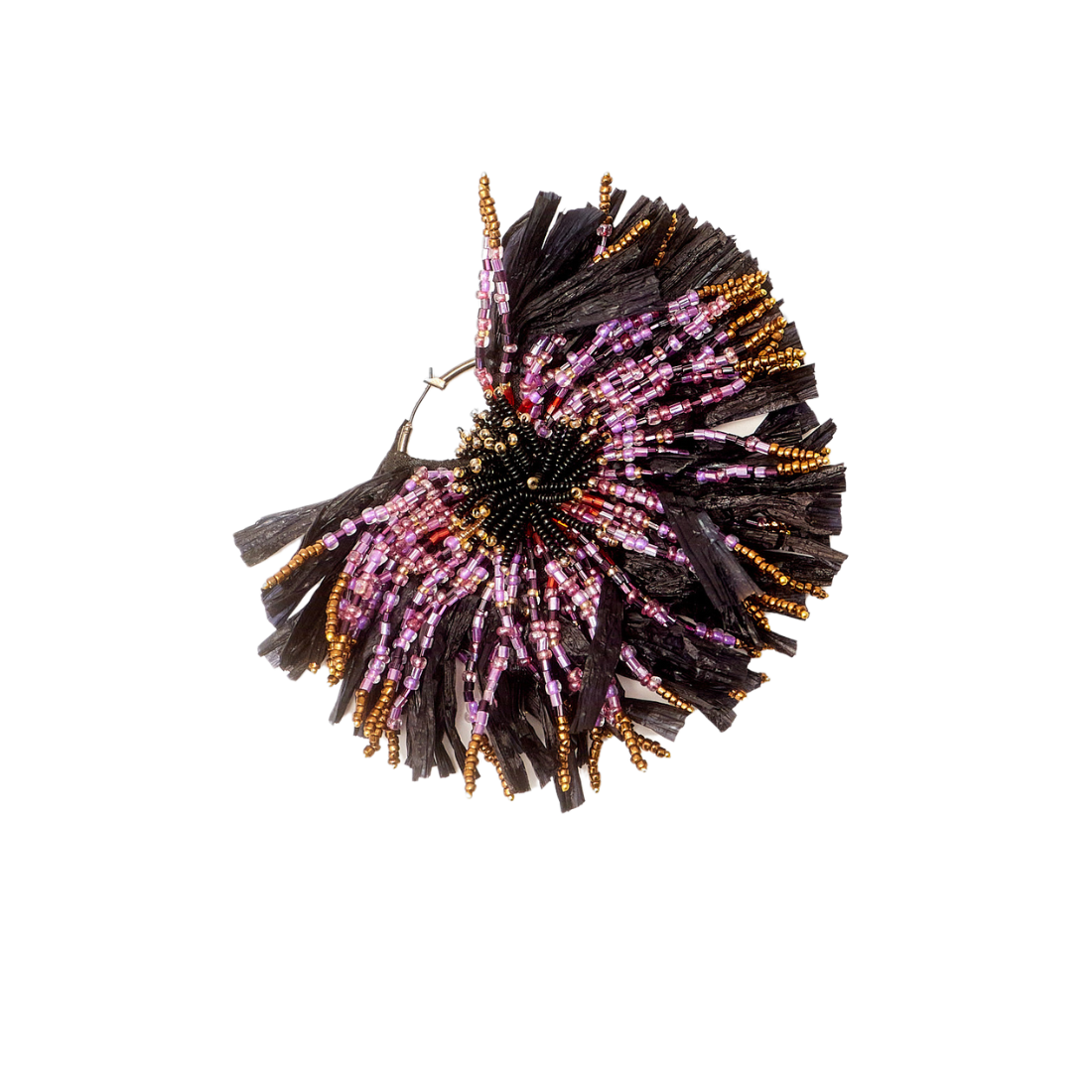 SOLARA RAFFIA EARRINGS (PURPLE/GOLD)