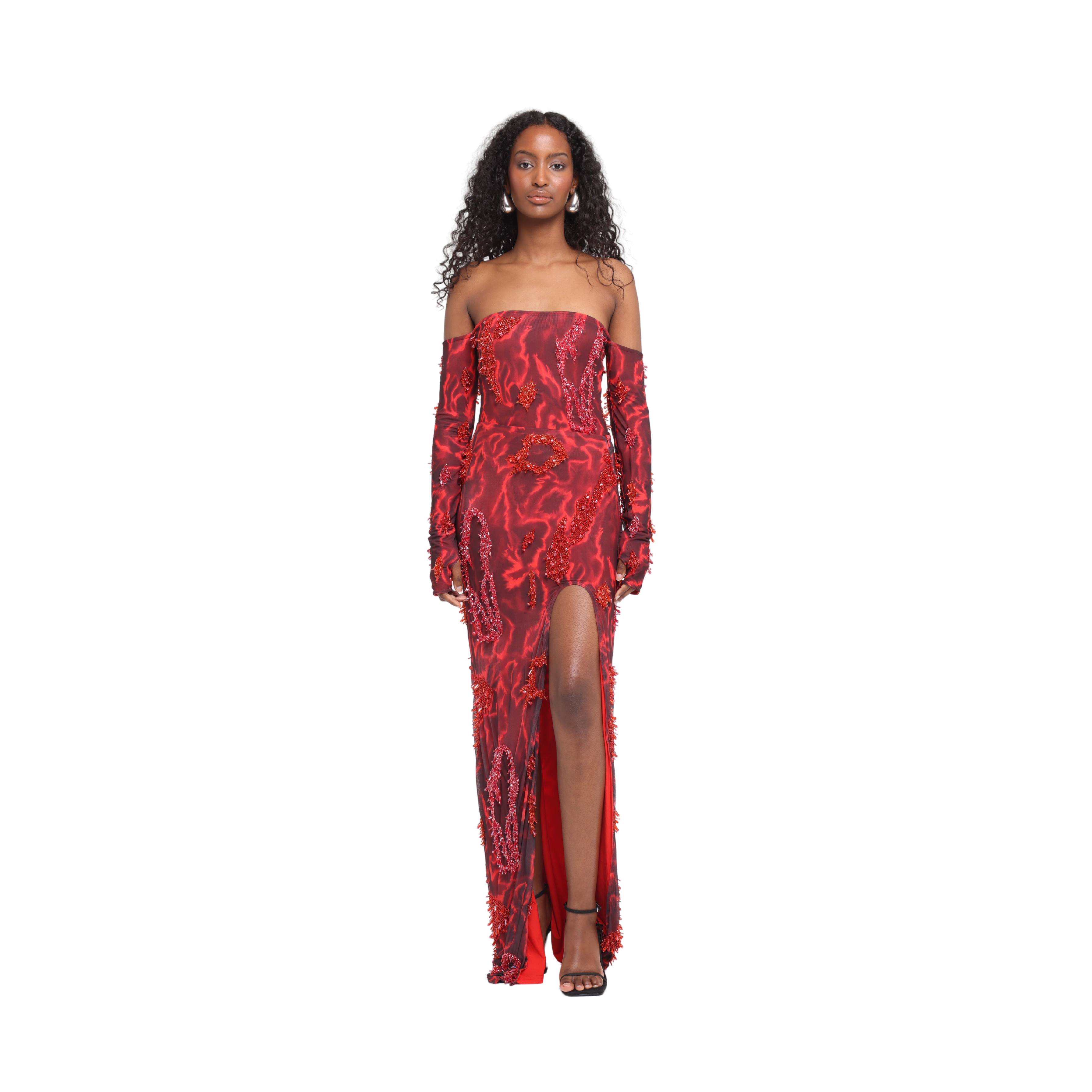 Zusi Off-shoulder Bodysuit (Red Storm)