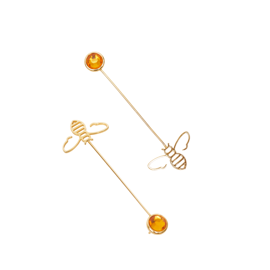 Bee Drop Earrings (Orange)