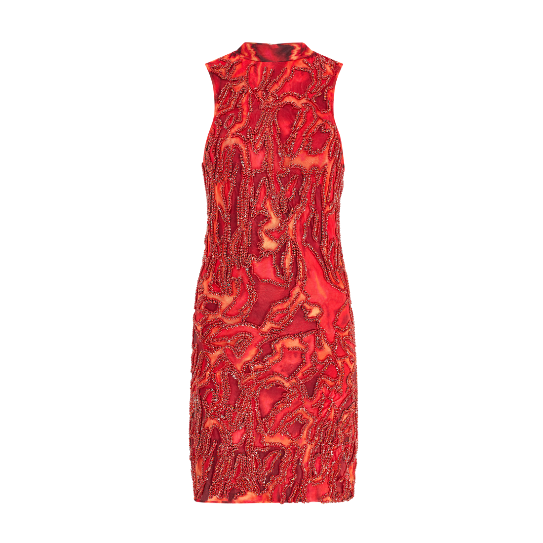 Zuwa Dress Sleeveless Mini (Red/Orange)