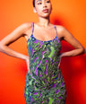 Zuwa Slip Mini Dress (Rainforest)