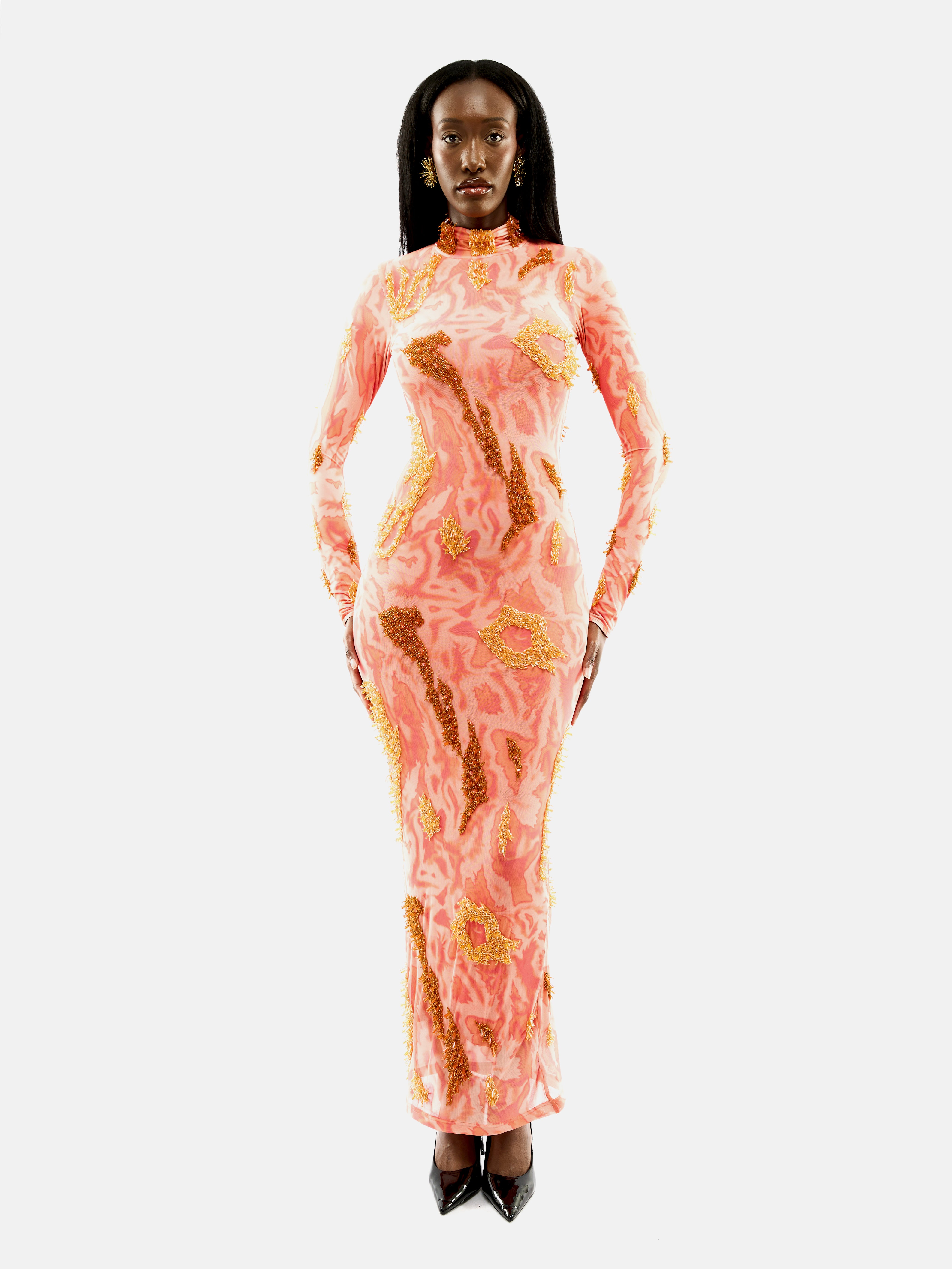 ZUSI DRESS (PEACH FUZZ)