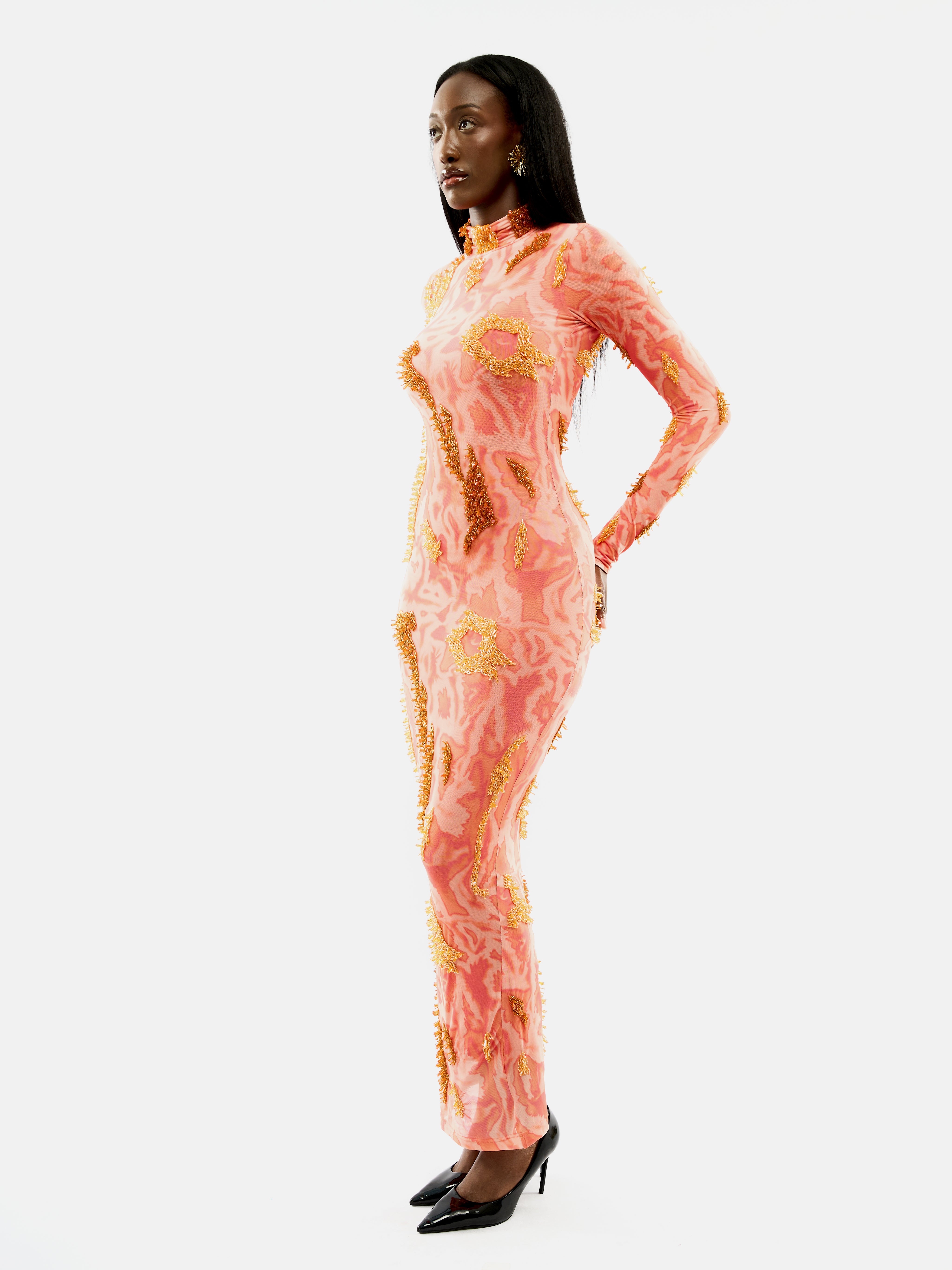 ZUSI DRESS (PEACH FUZZ)