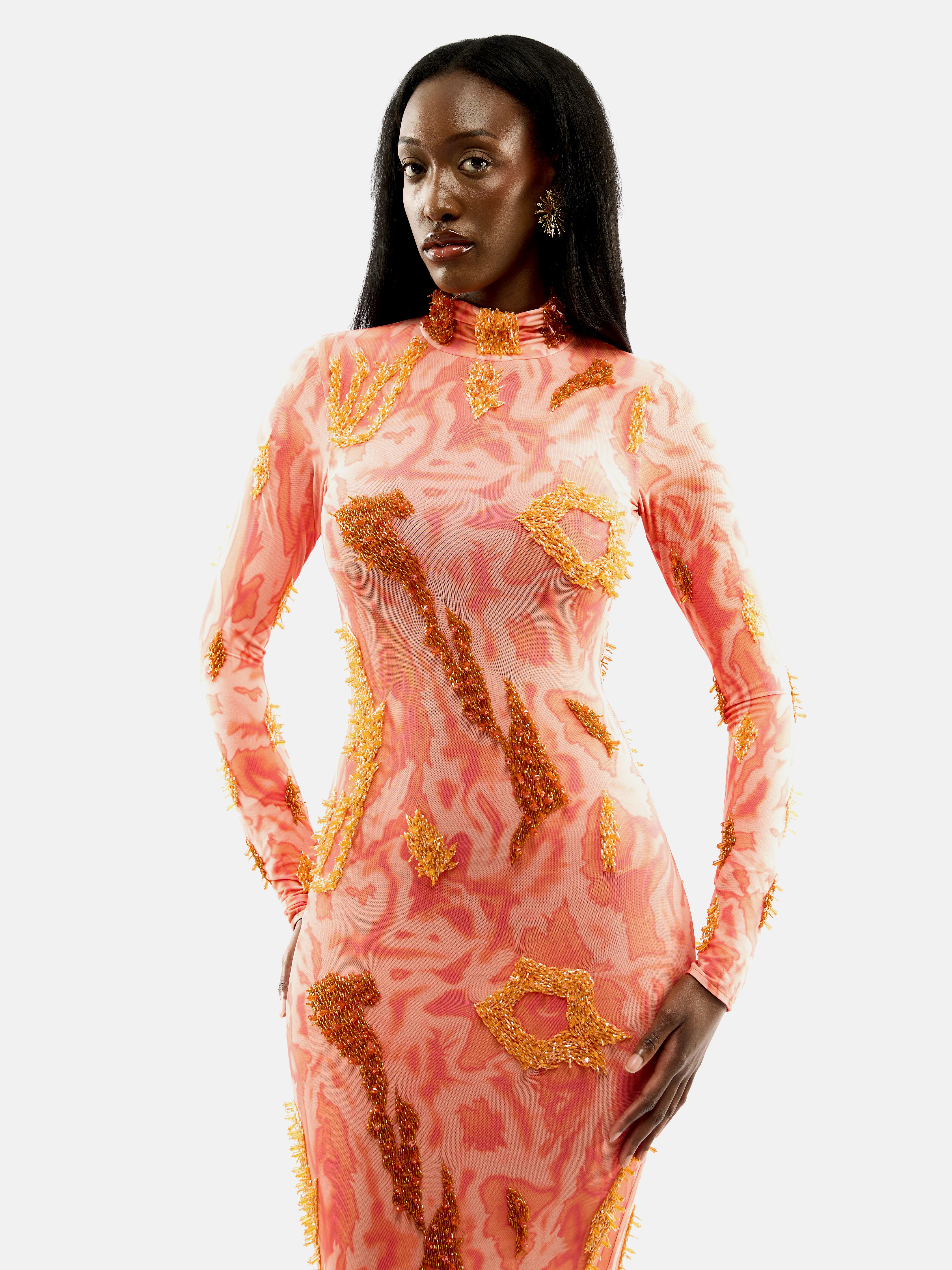 ZUSI DRESS (PEACH FUZZ)