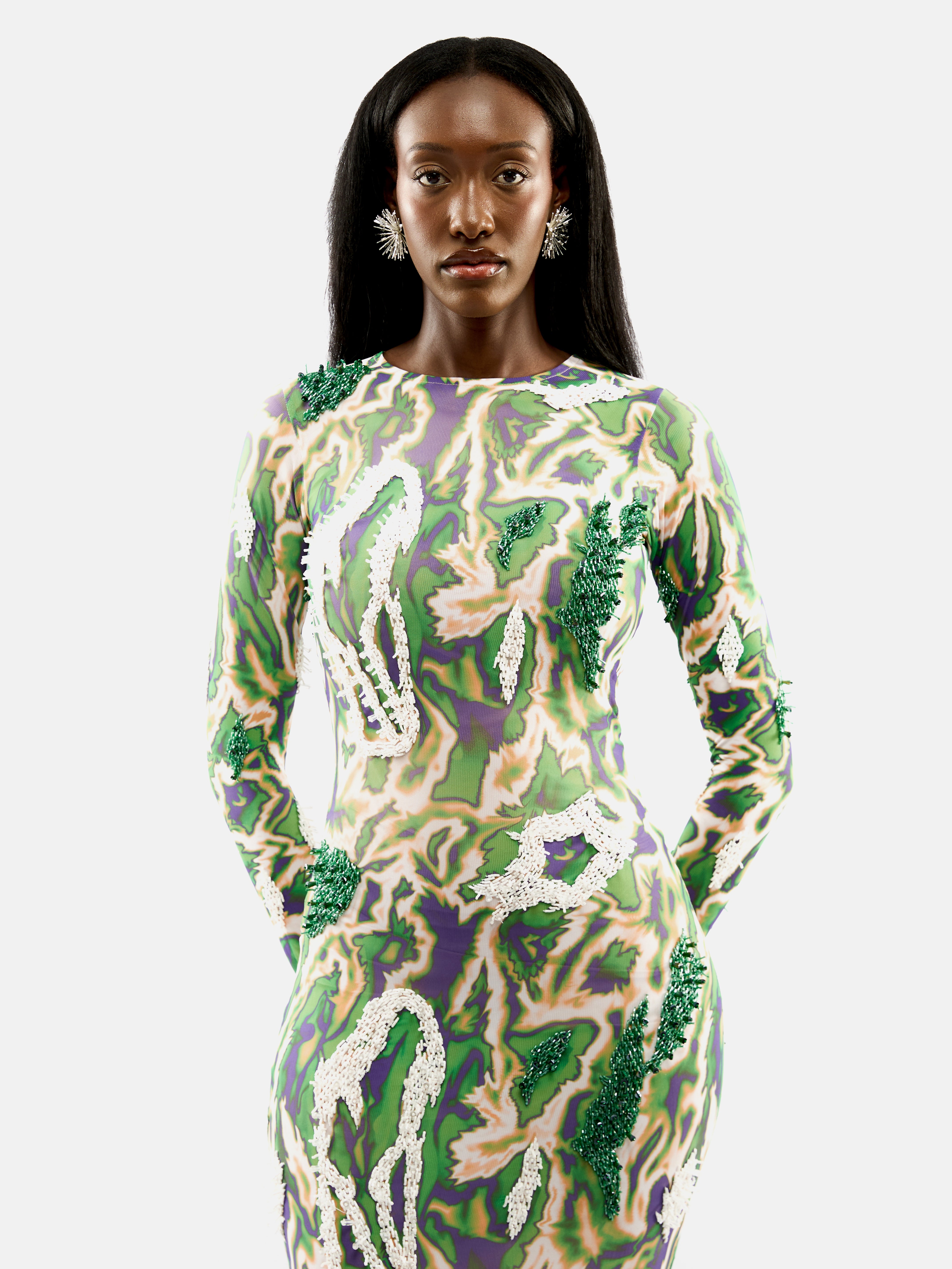 ZUSI DRESS (GREEN FUZZ)