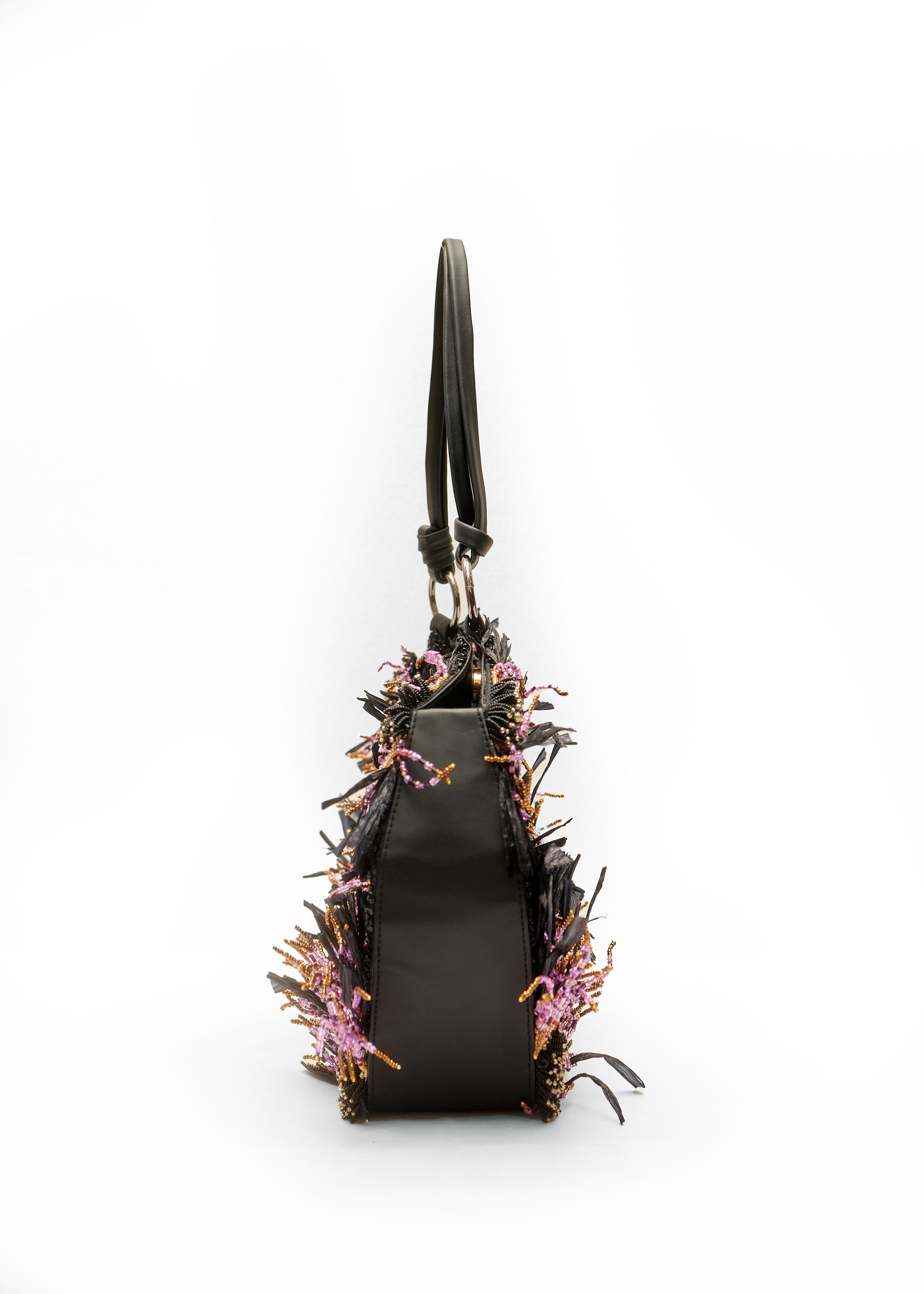 SOLARA RAFFIA BAG (Purple/Black)