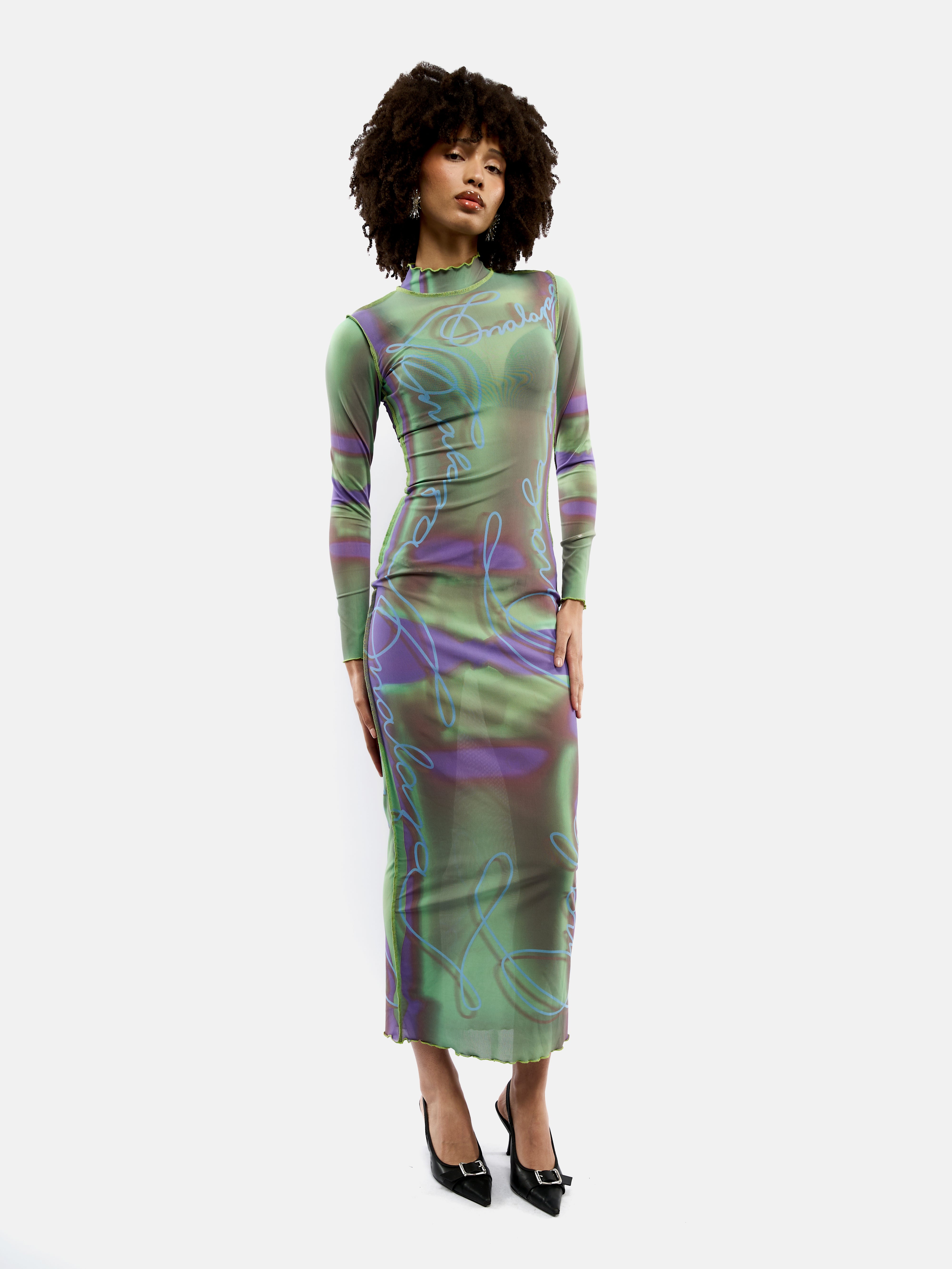 Onalaja Script Dress (Blue Purple)