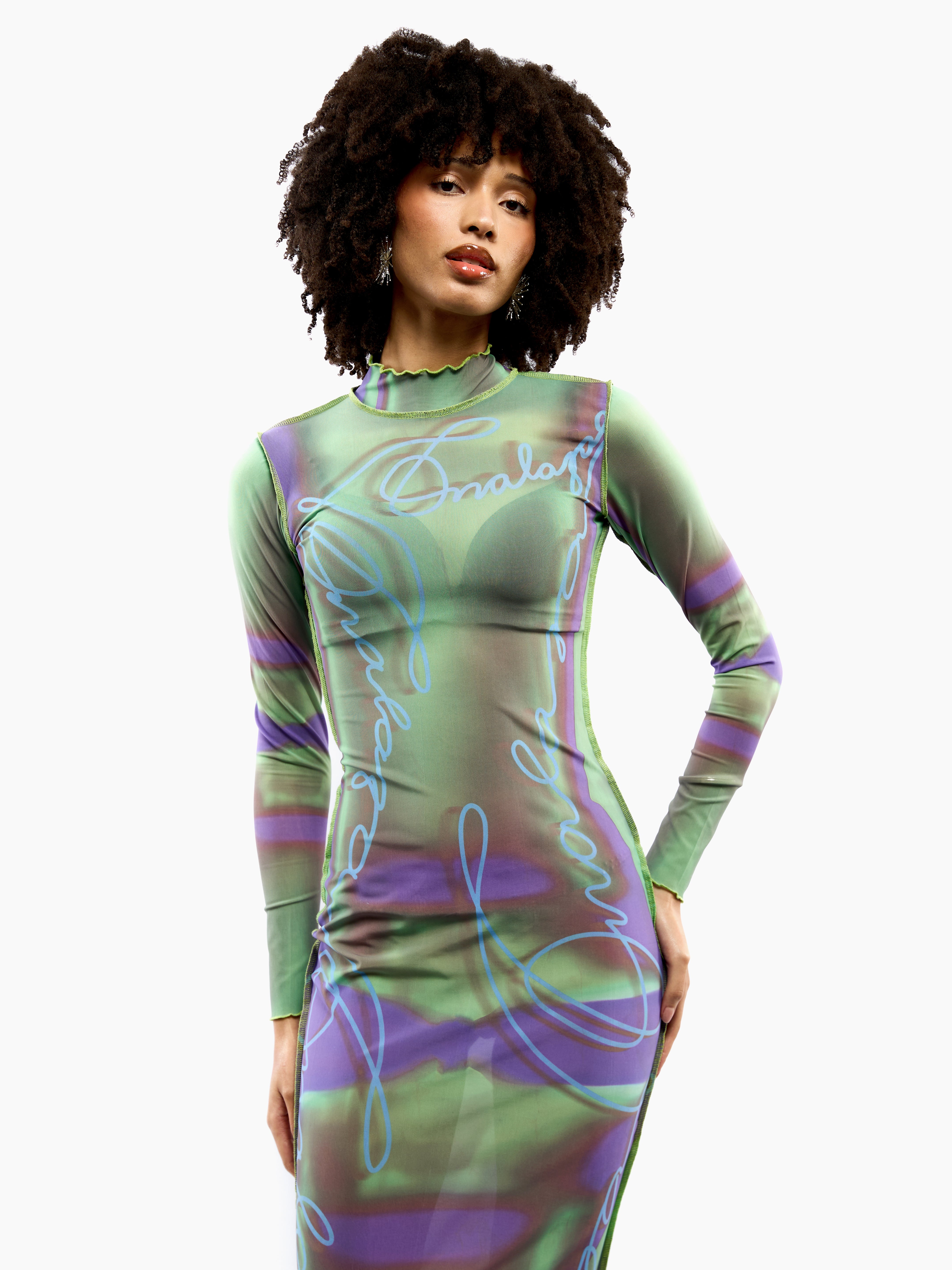 Onalaja Script Dress (Blue Purple)