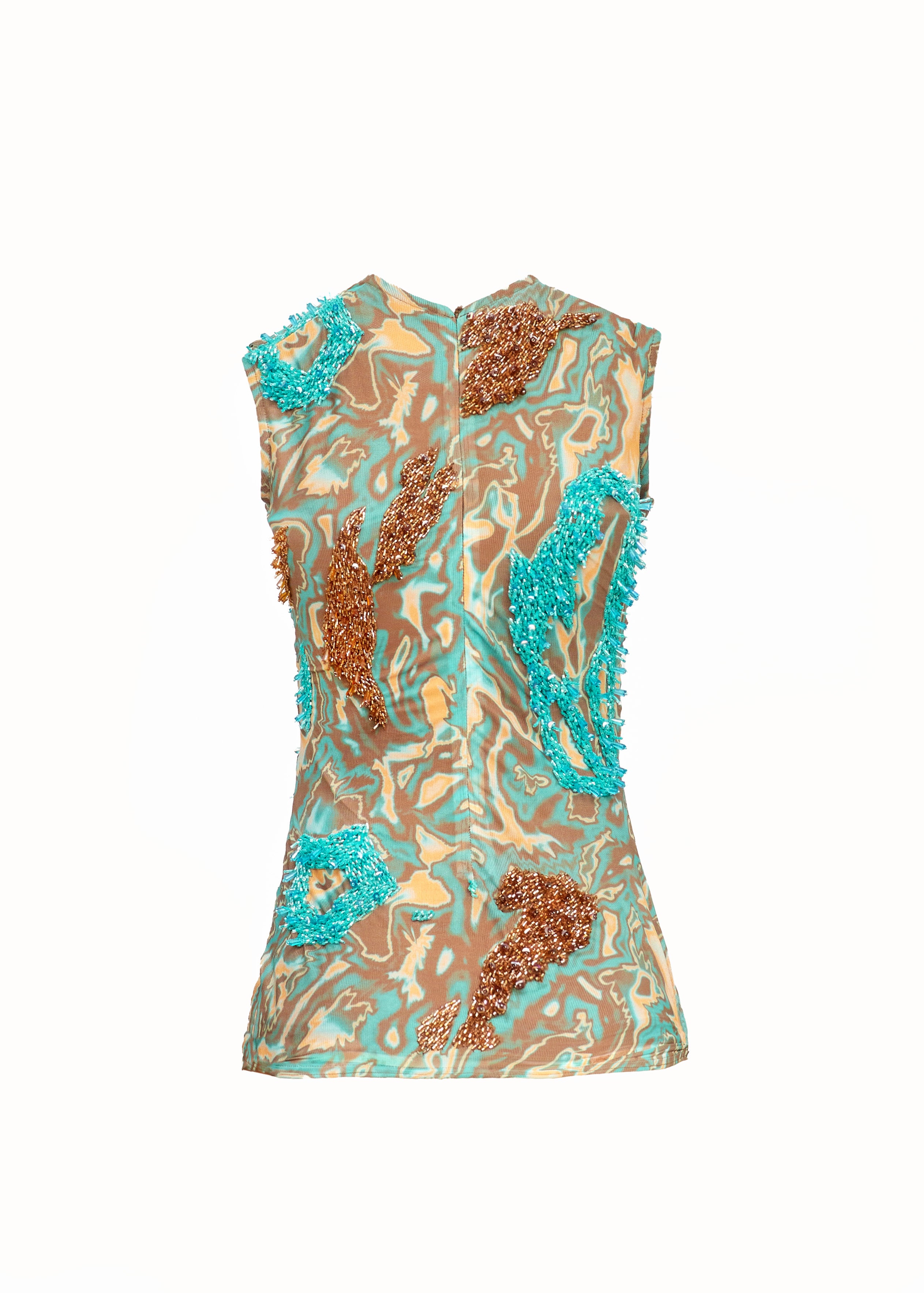 ZUSI TOP (TEAL/BROWN)