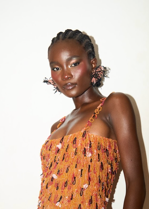 SOLARA EARRINGS (PEACH/BLACK)