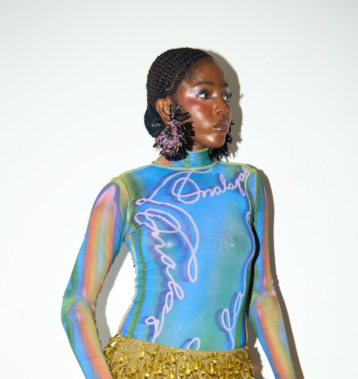 SOLARA RAFFIA EARRINGS (PURPLE/GOLD)