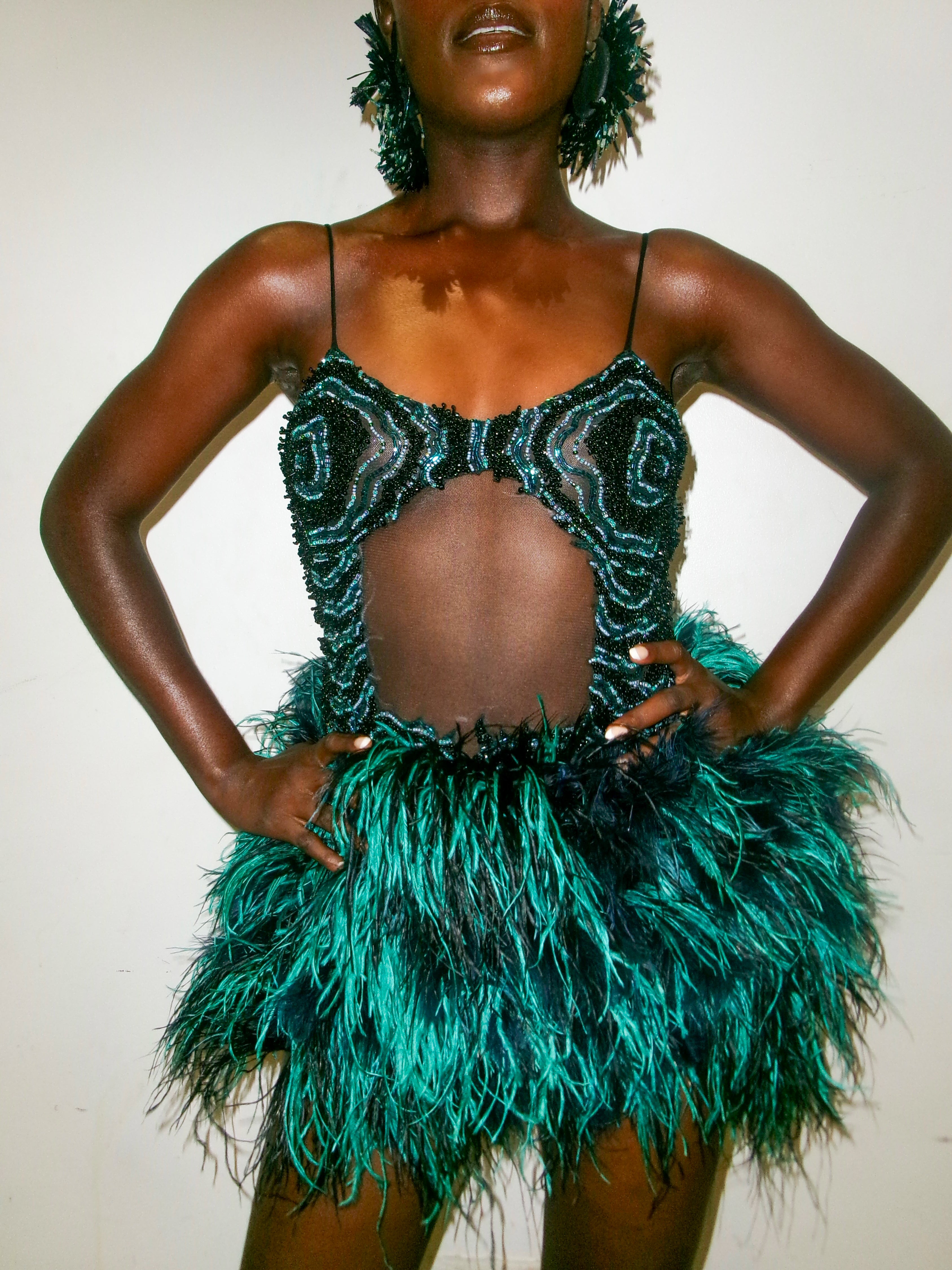 NIA FEATHER MINI DRESS